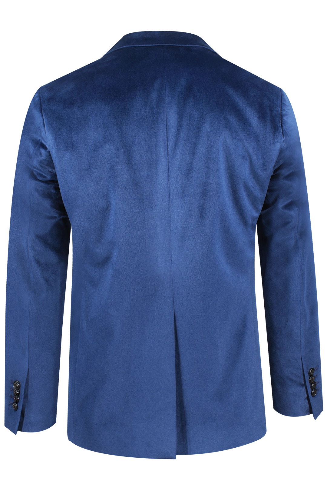 Blazer in velluto liscio blu cobalto retro