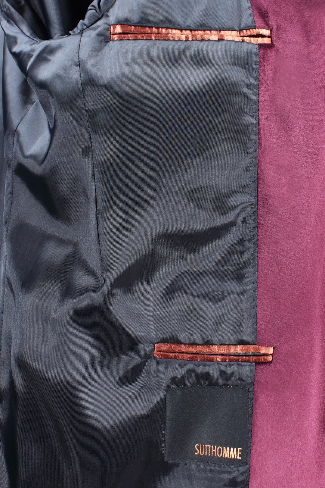 Blazer in velluto liscio magenta brand