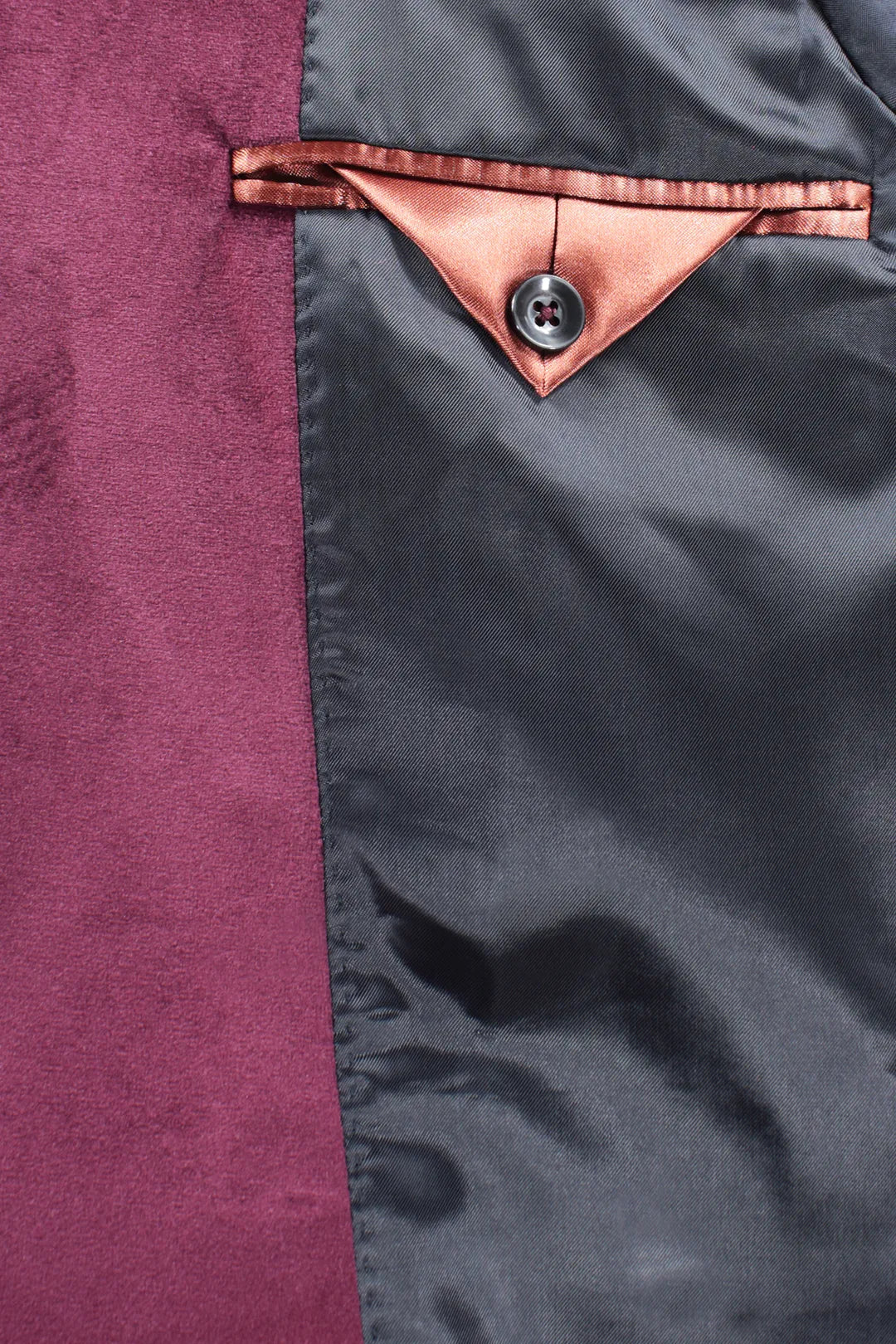 Blazer in velluto liscio magenta taschino