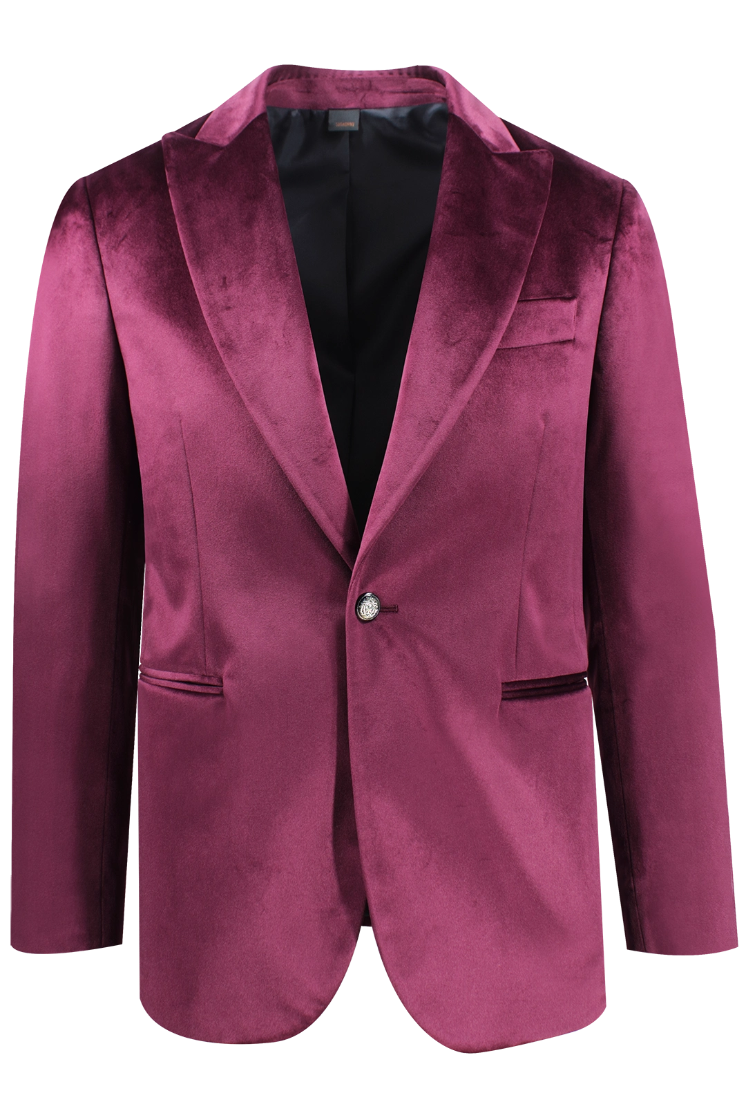 Blazer in velluto liscio magenta