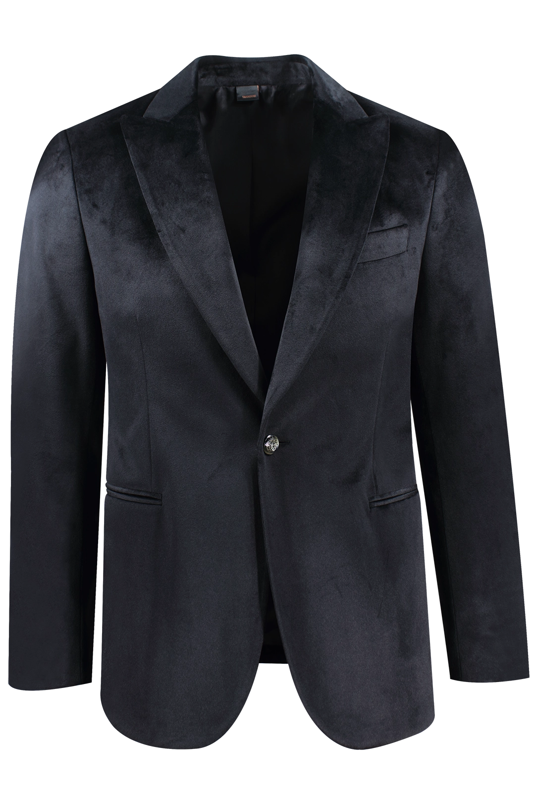 Blazer in velluto liscio nero