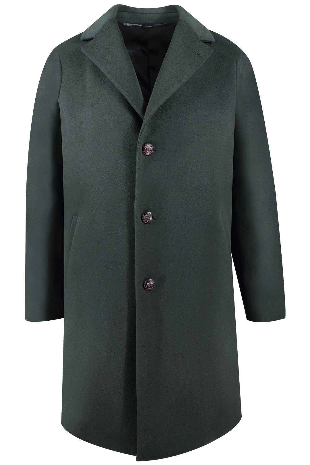 Cappotto classico in pura lana verde