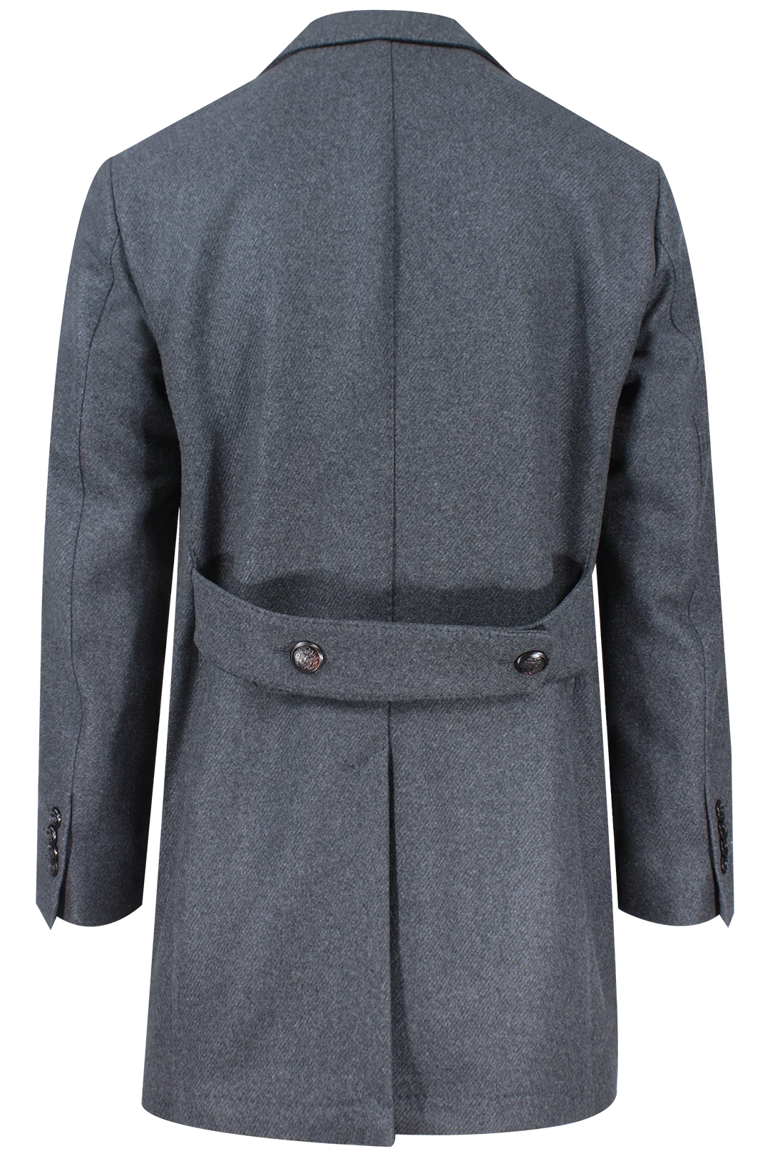 Cappotto doppiopetto in lana grigio antracite retro