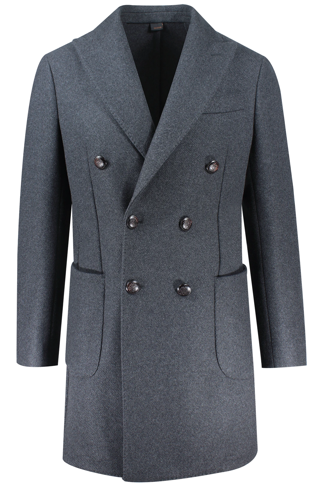 Cappotto doppiopetto in lana grigio antracite