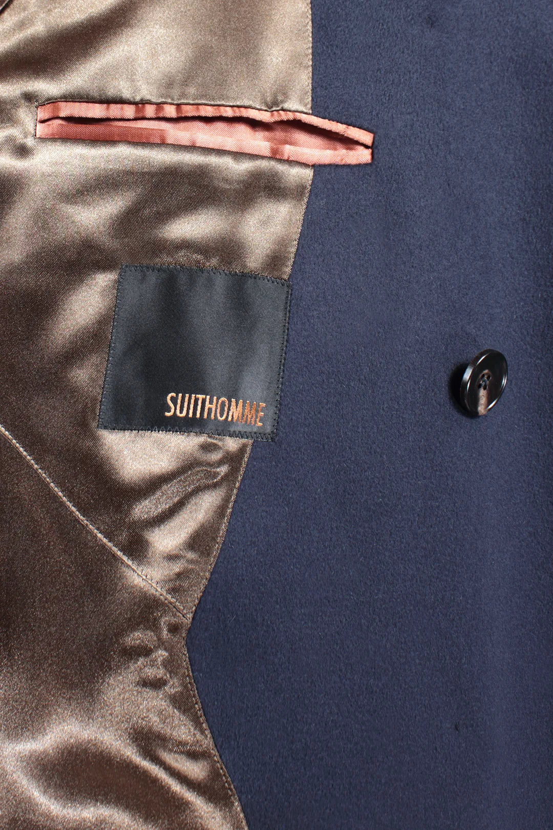 Cappotto doppiopetto in pura lana blu brand