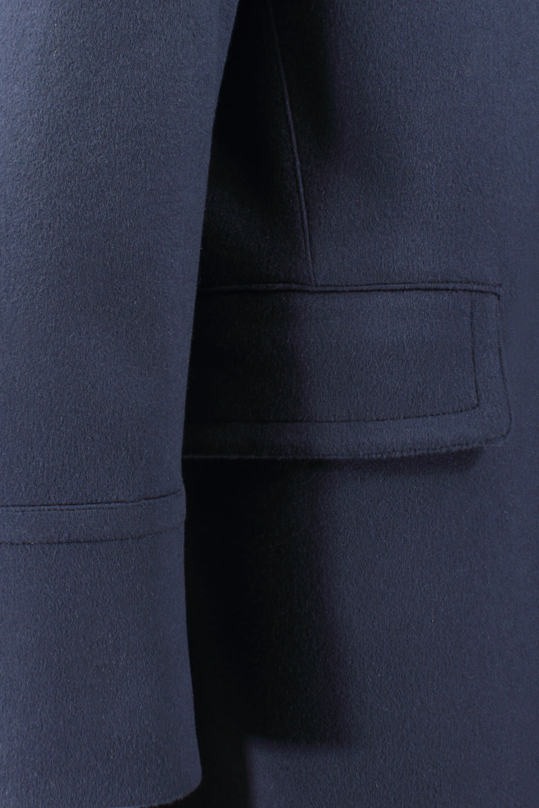 Cappotto doppiopetto in pura lana blu tasca