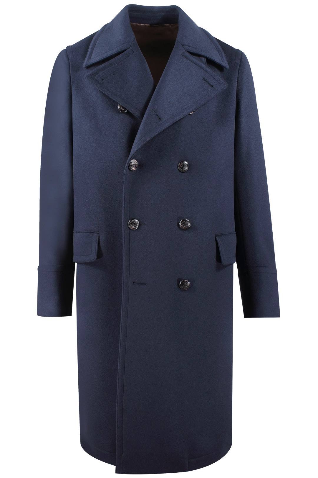 Cappotto doppiopetto in pura lana blu