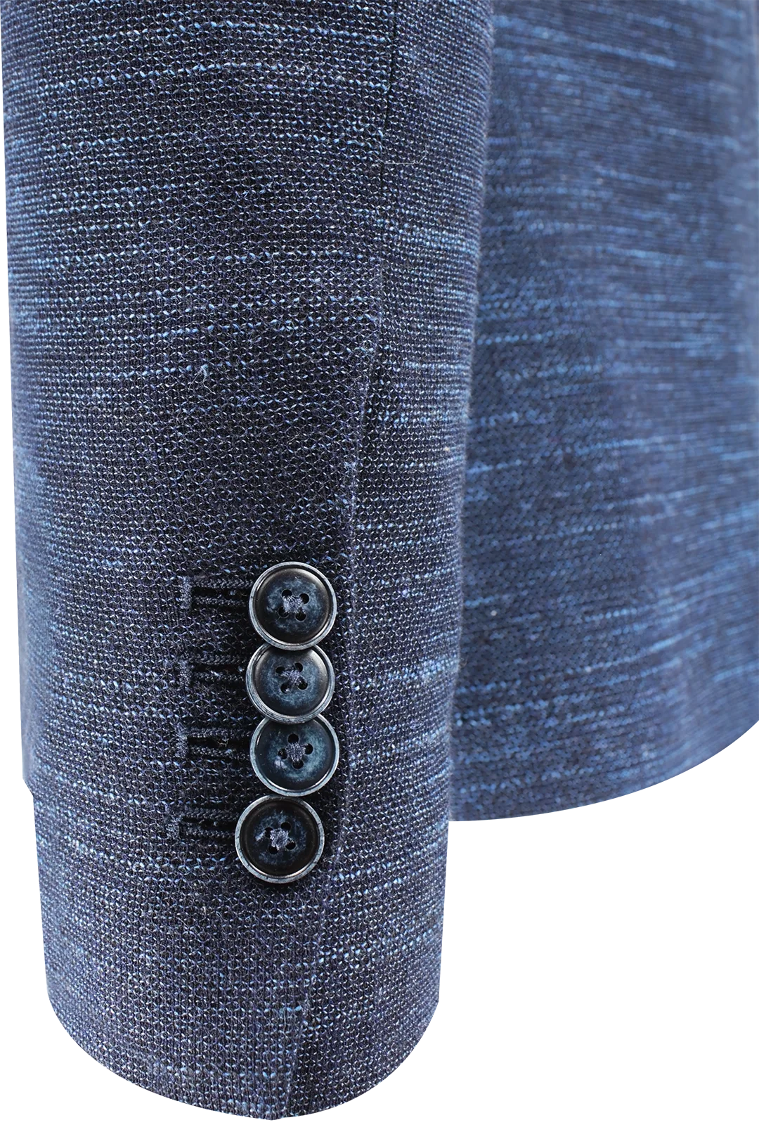 Giacca doppiopetto in fresco lana blu manica