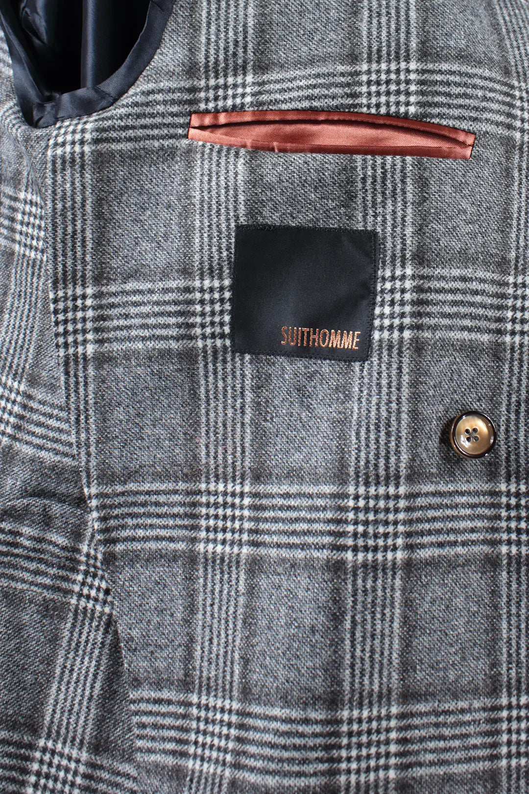 Giacca doppiopetto in lana Principe di Galles interno