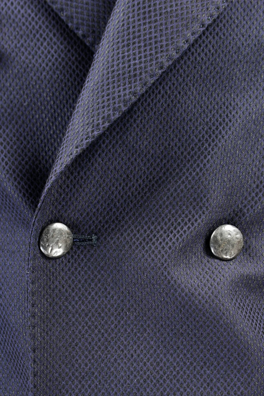 Giacca doppiopetto in tessuto piquet blu bottoni