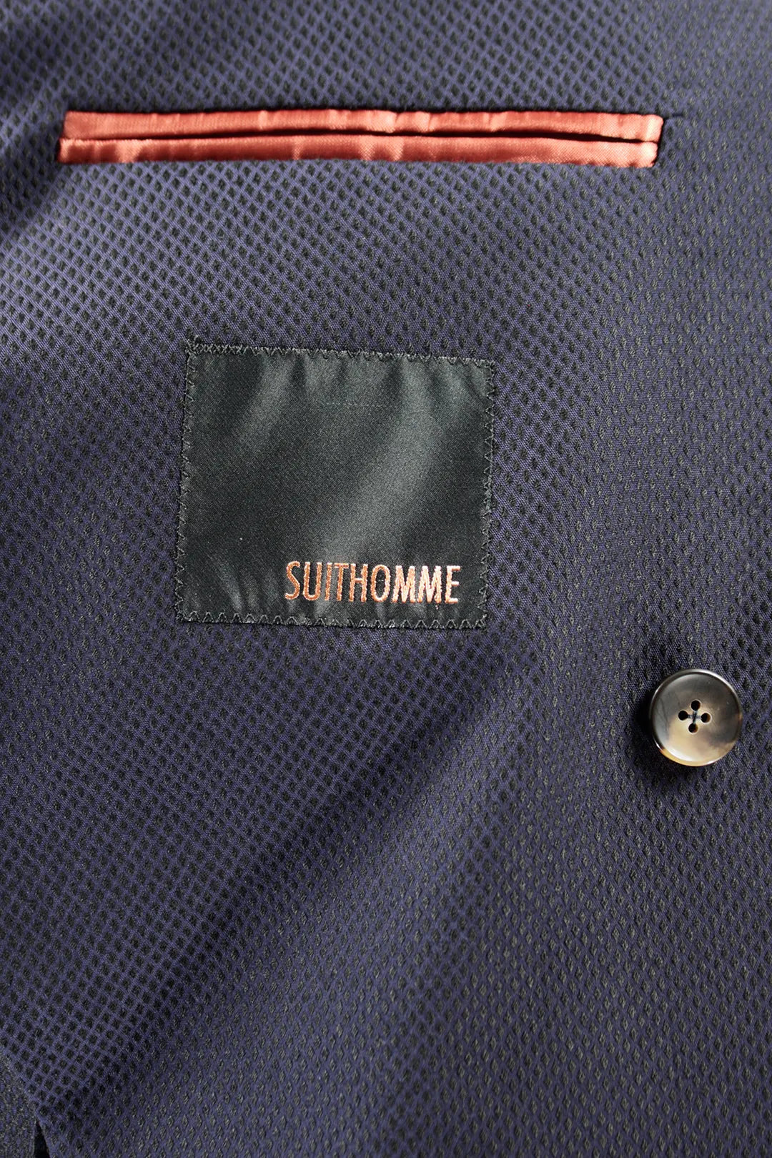 Giacca doppiopetto in tessuto piquet blu brand