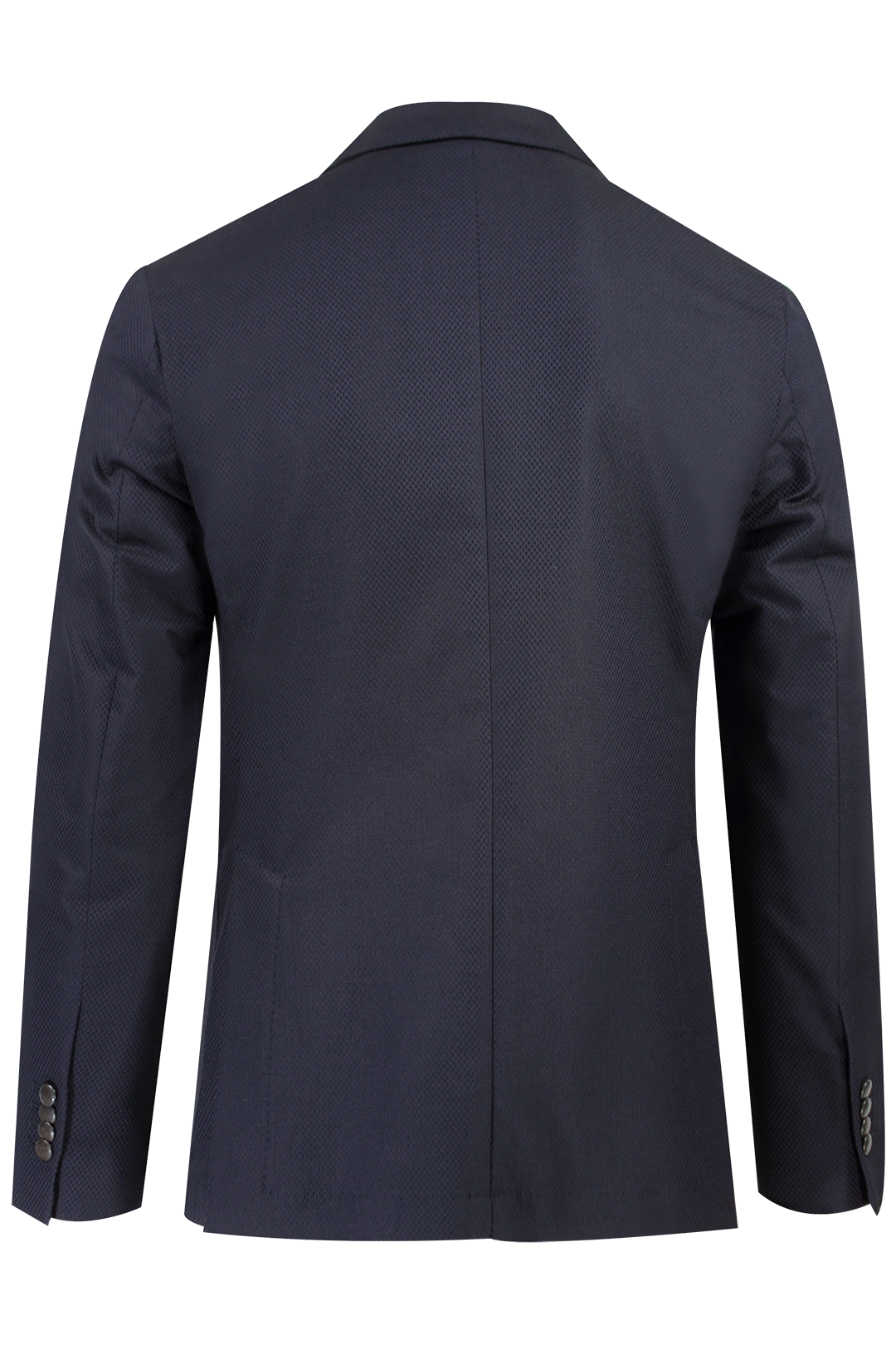 Giacca doppiopetto in tessuto piquet blu retro