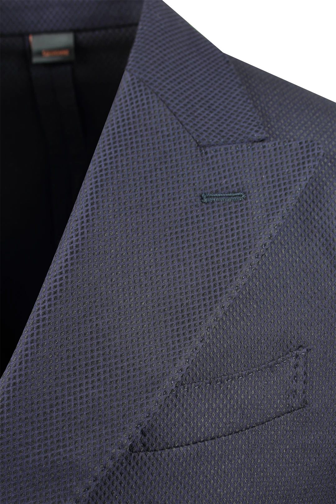 Giacca doppiopetto in tessuto piquet blu rever