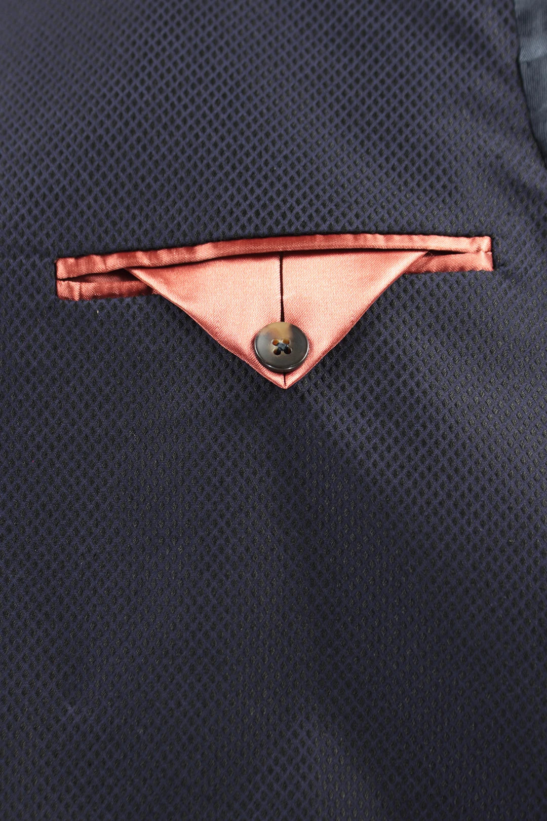 Giacca doppiopetto in tessuto piquet blu taschino