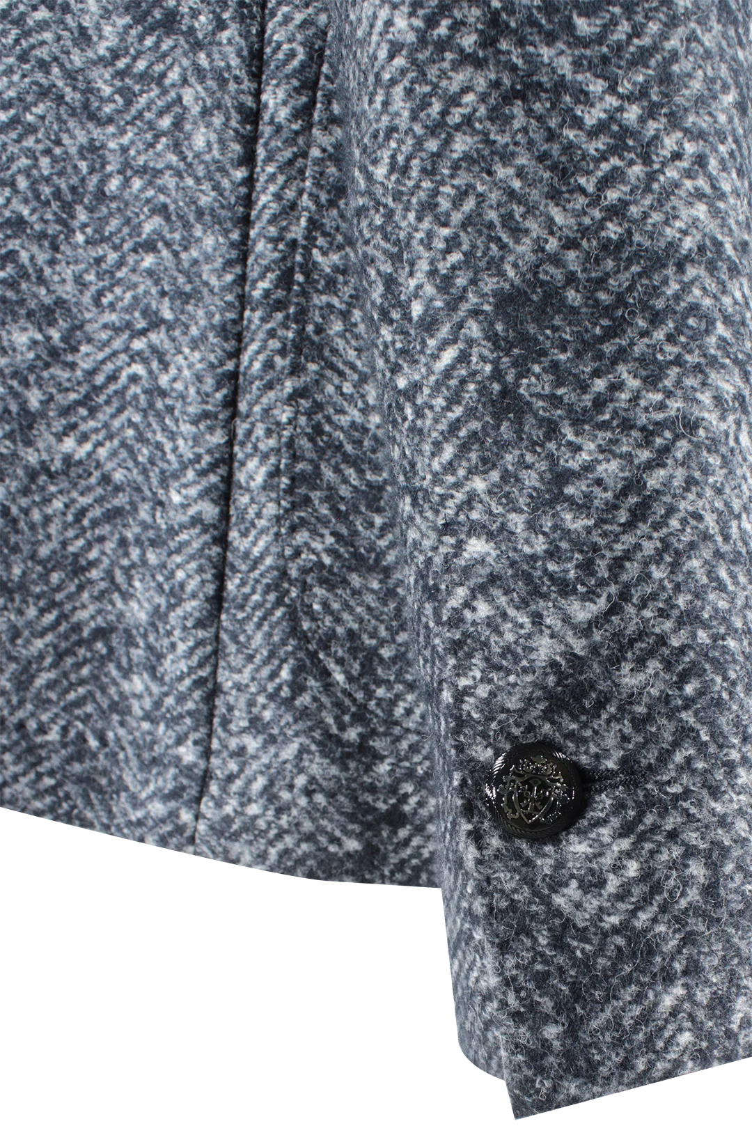 Giacca in lana chevron stretch blu manica