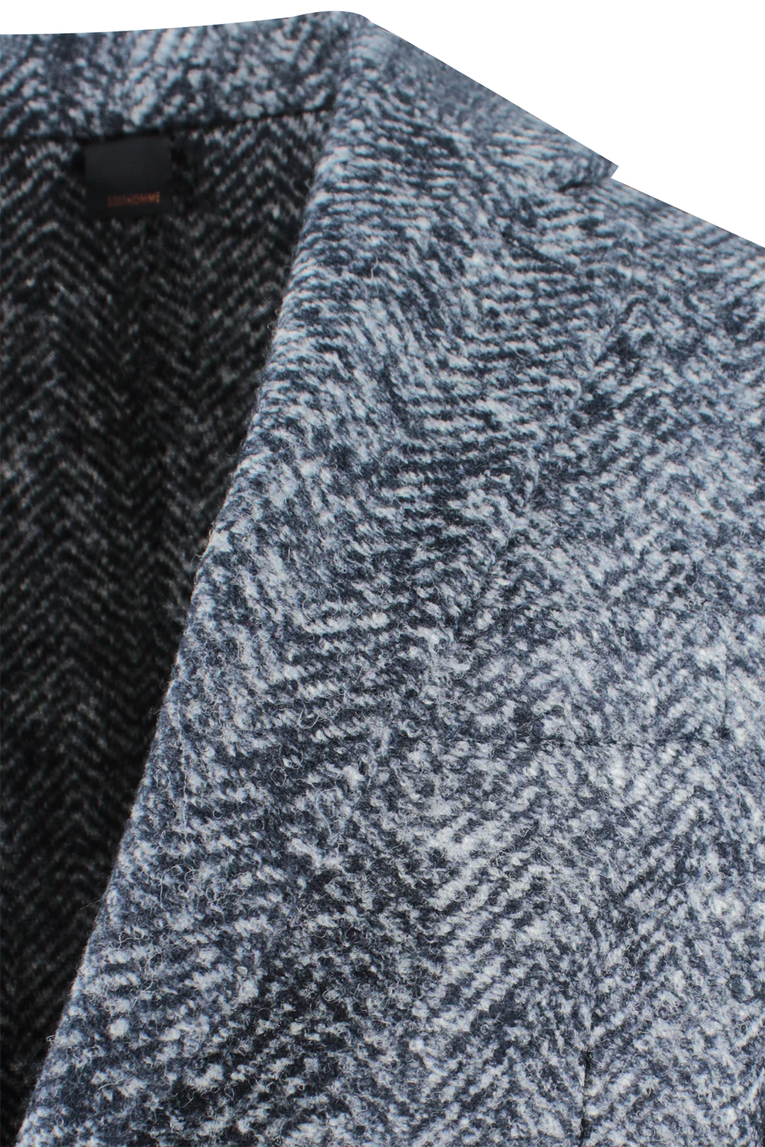 Giacca in lana chevron stretch blu rever