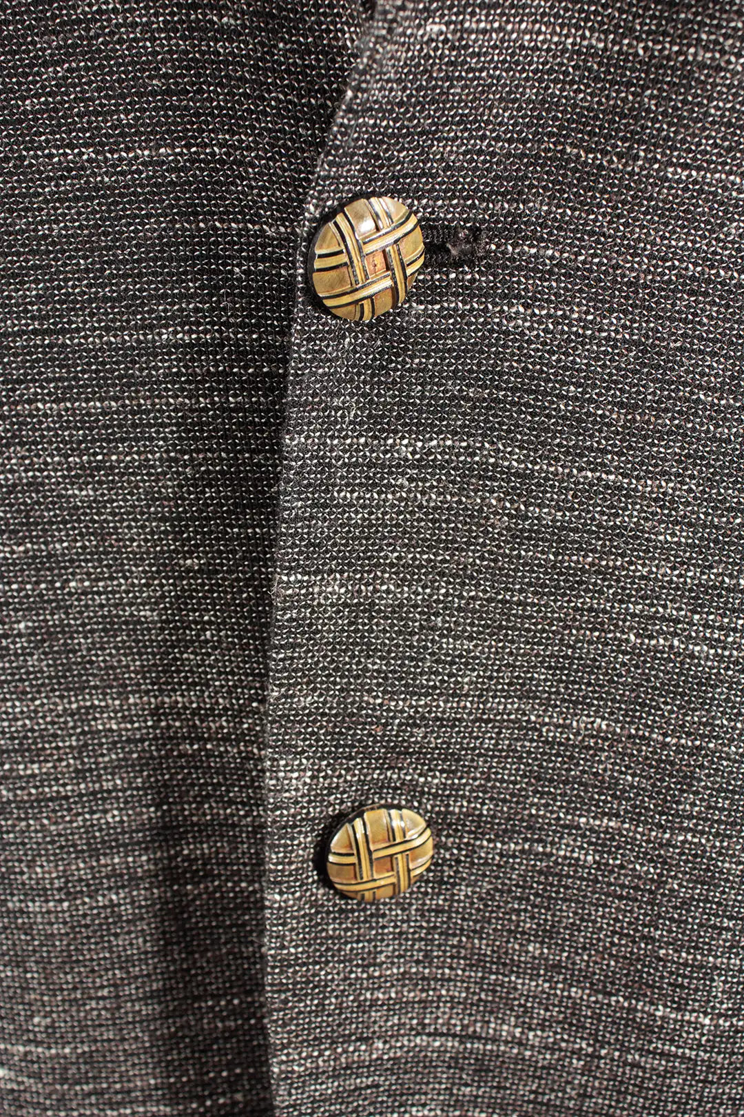 Giacca monopetto in lana, cotone e lino color terra bottoni