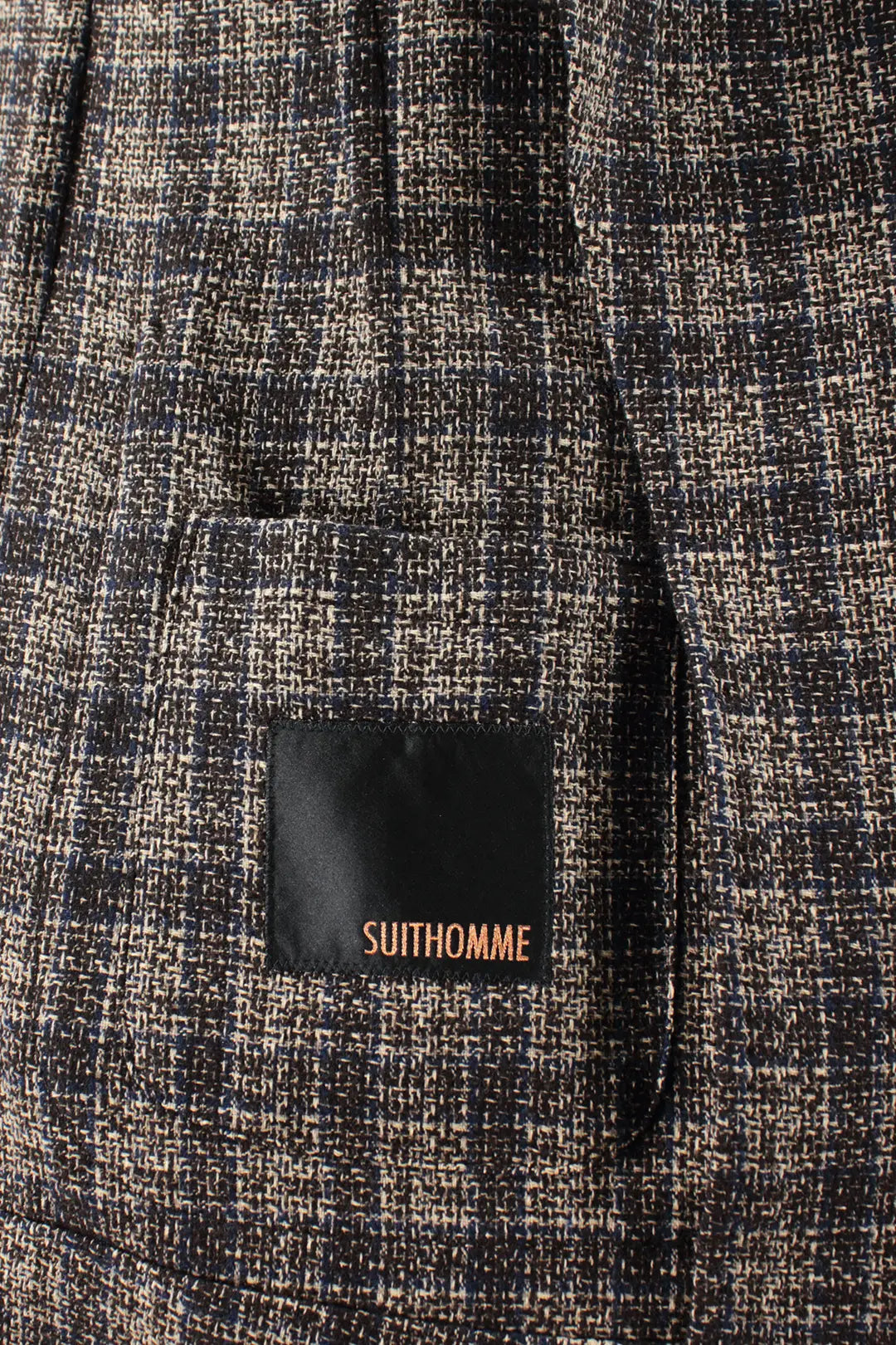 Giacca in lana e cotone a quadri brand