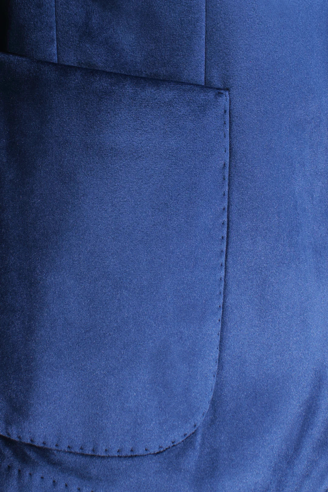Giacca in velluto liscio blu cobalto tasca