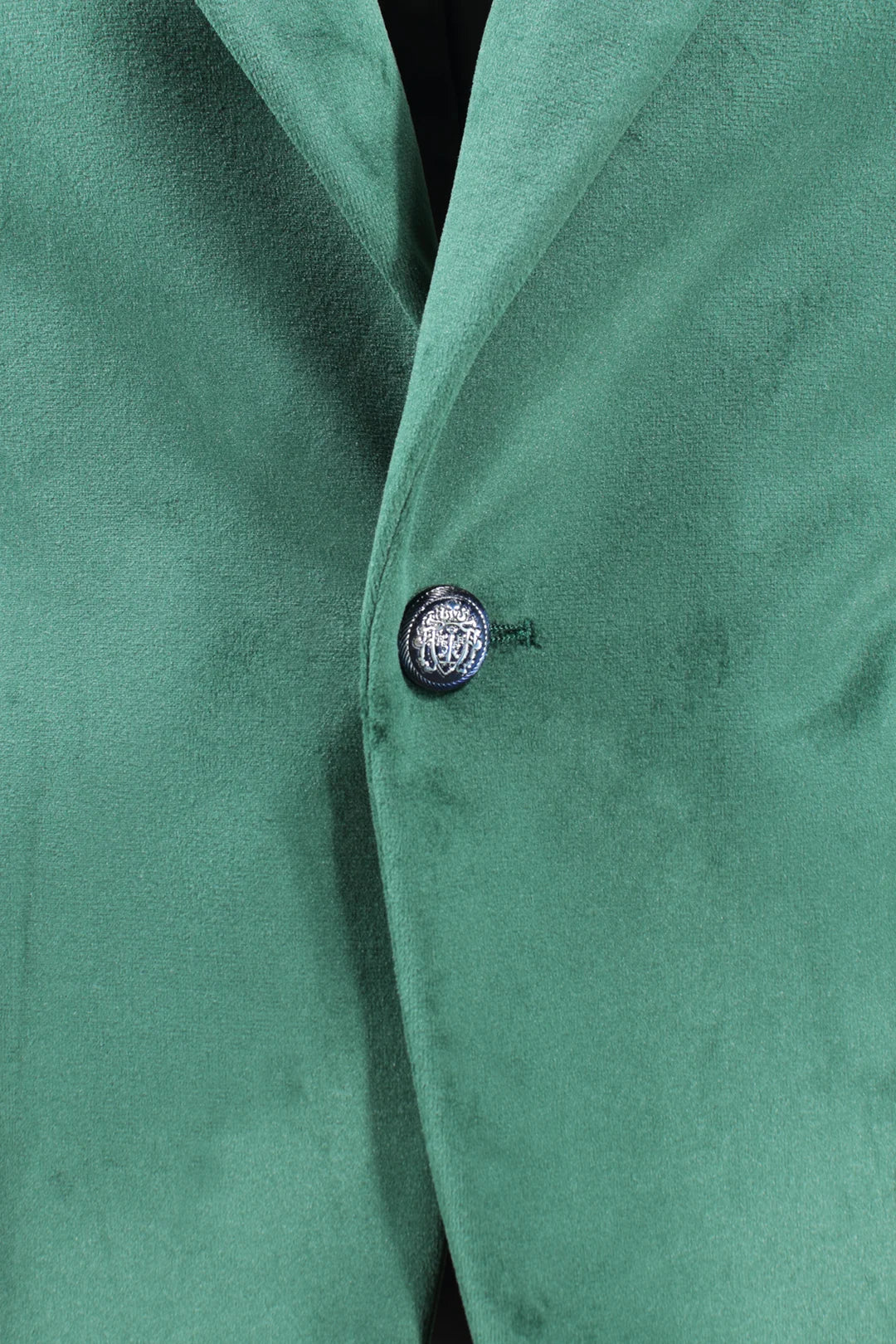 Giacca in velluto liscio verde bottone