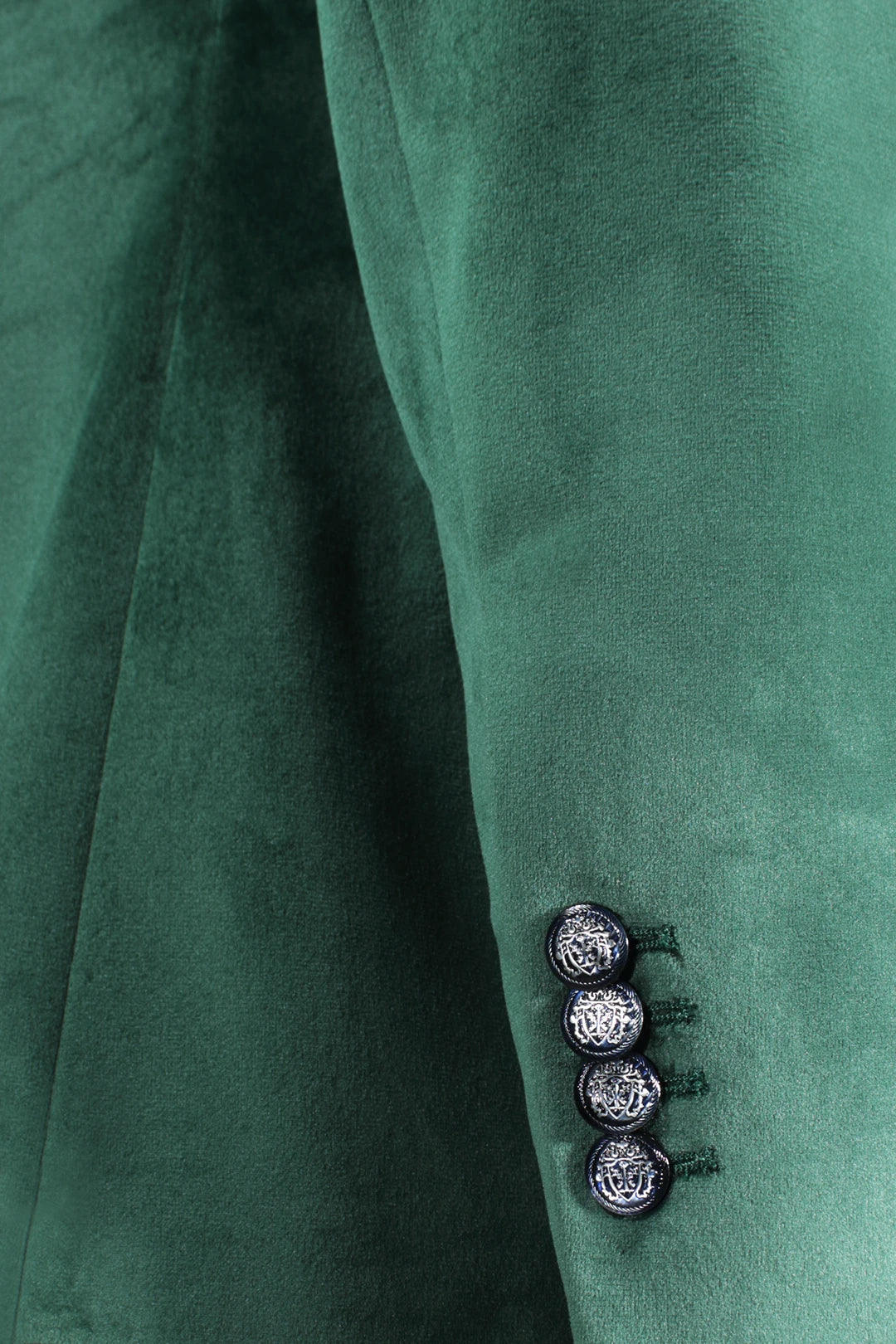 Giacca in velluto liscio verde manica