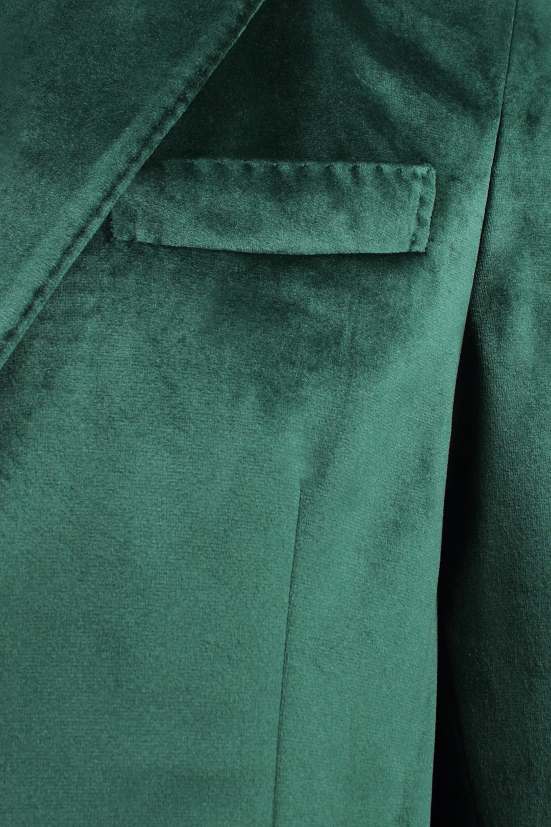 Giacca in velluto liscio verde smeraldo rever