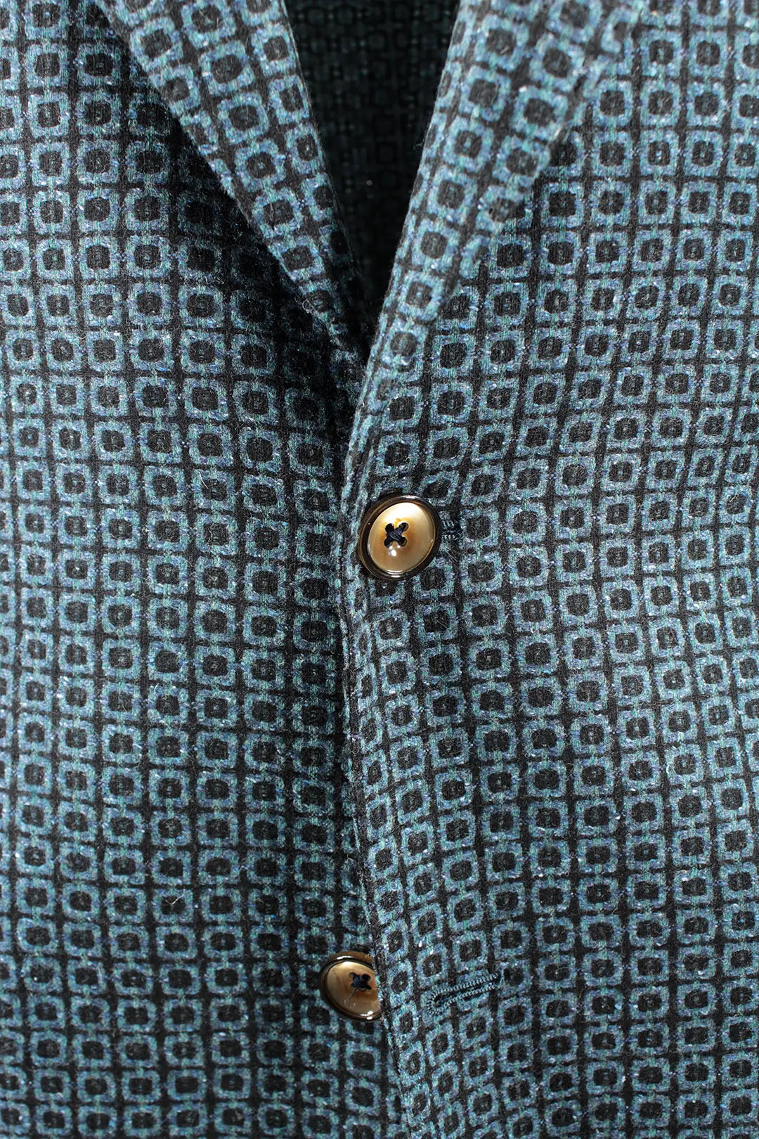 Giacca in lana blu petrolio a quadri bottone