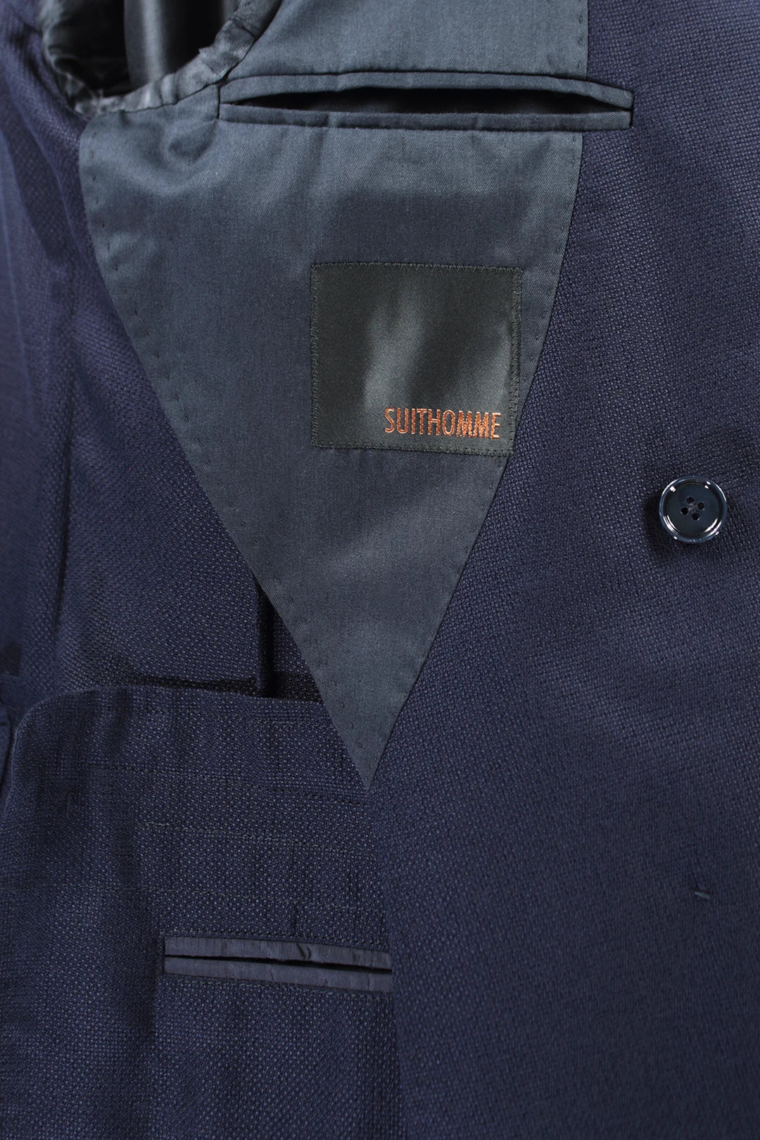 Giacca sfoderata doppiopetto in lana blu brand