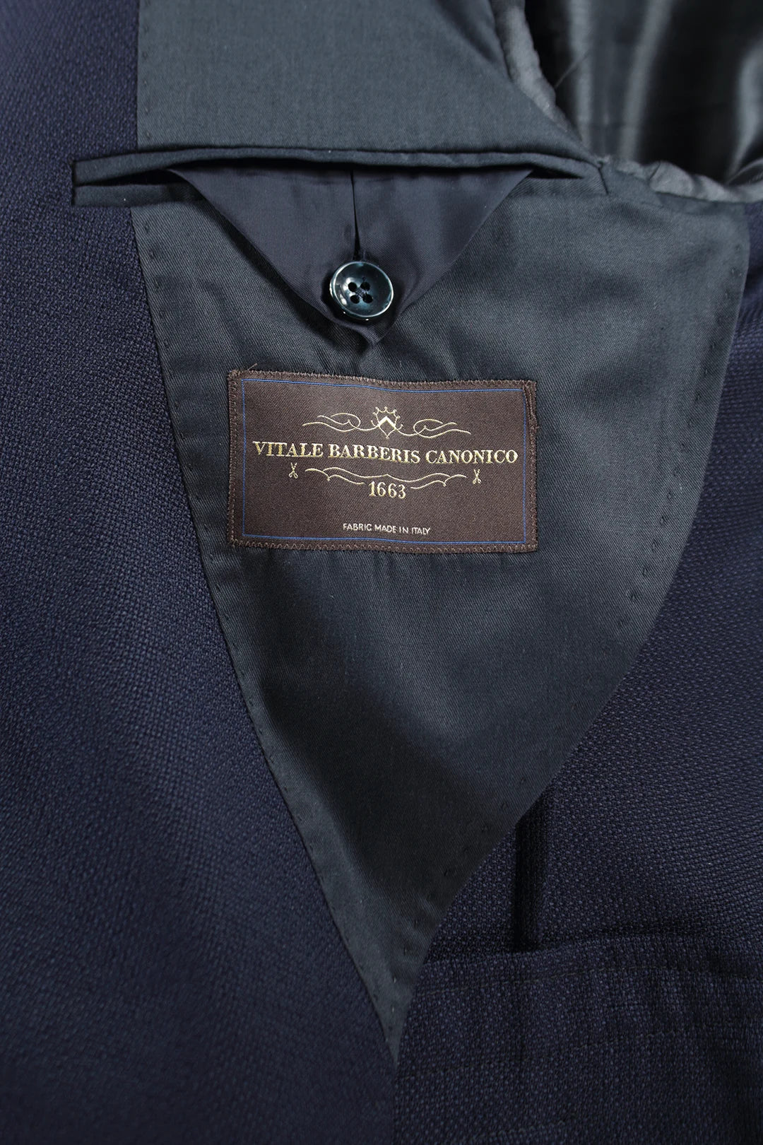 Giacca sfoderata doppiopetto in lana blu tessuto