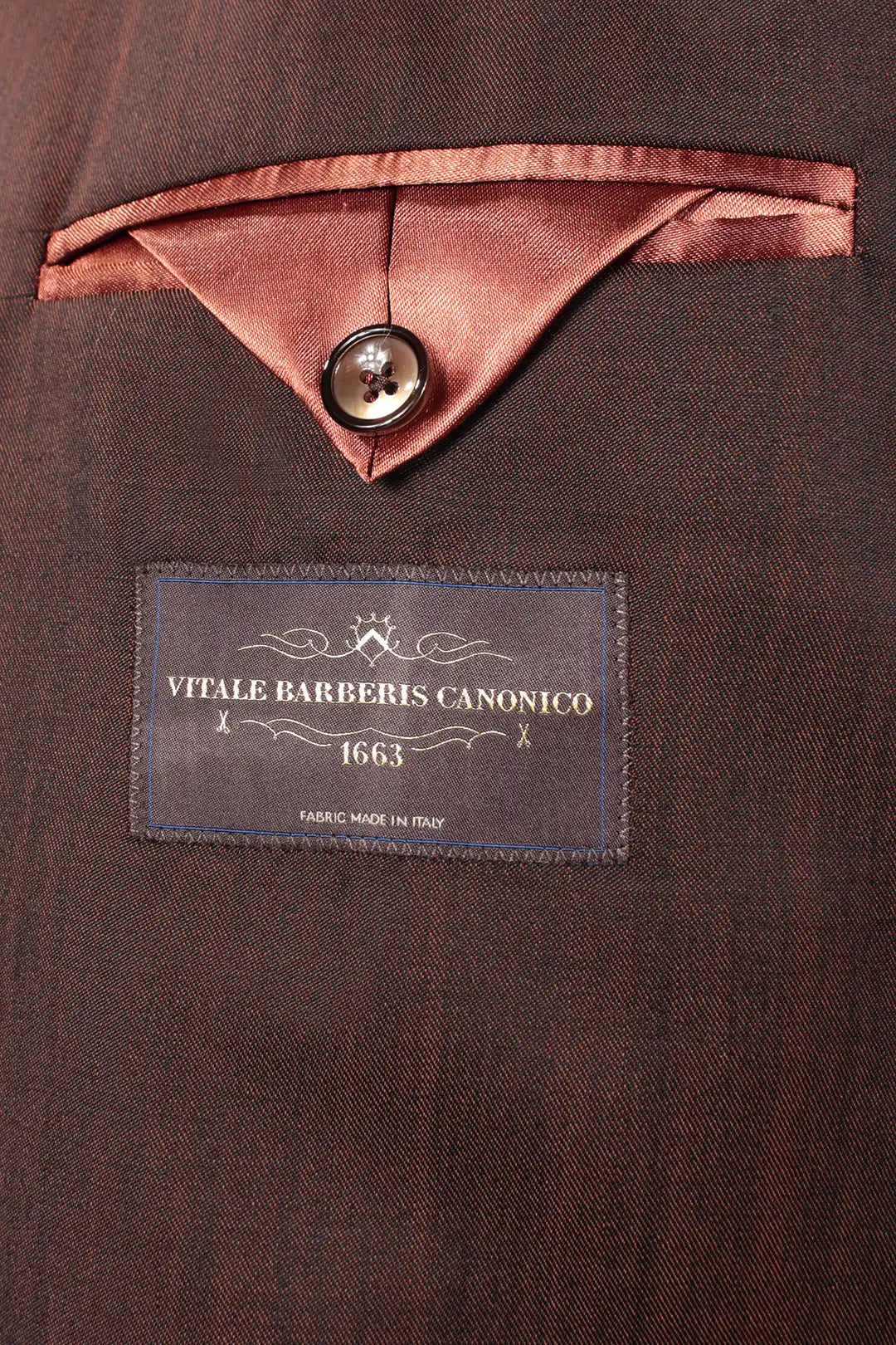Giacca sfoderata in lana bronzo scuro tessuto