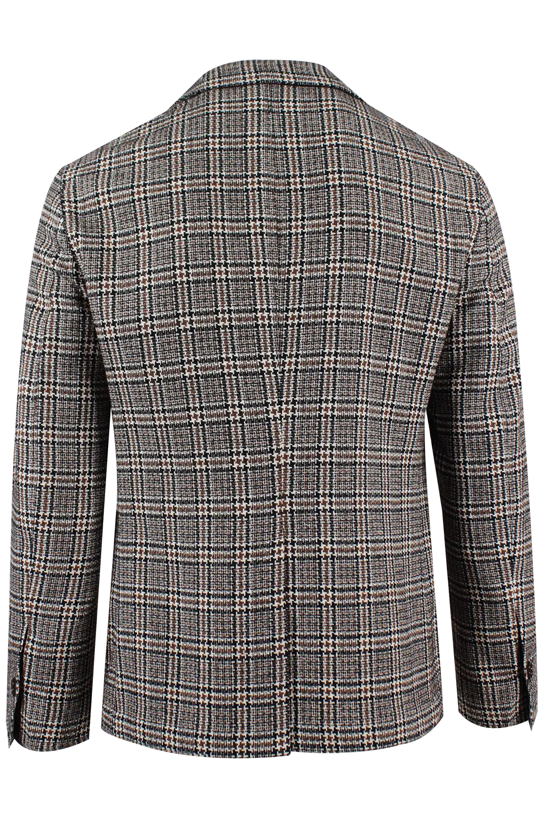 Giacca sfoderata in lana e cotone a quadri retro