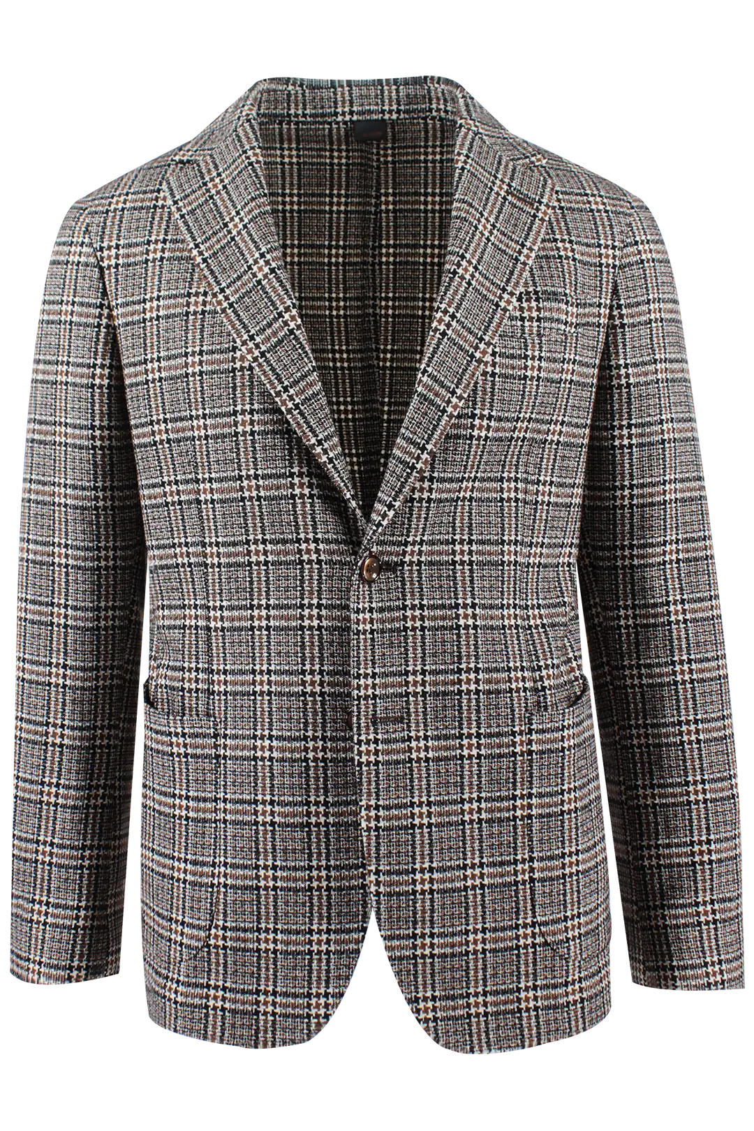 Giacca sfoderata in lana e cotone a quadri