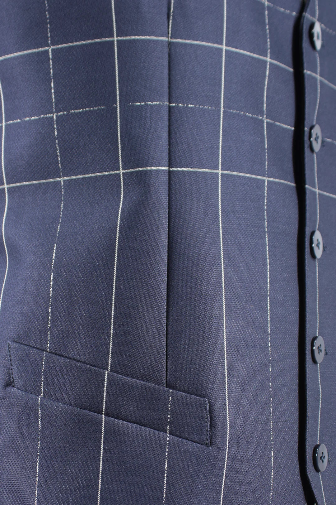 Gilet in cotone blu fantasia jacquard tasca