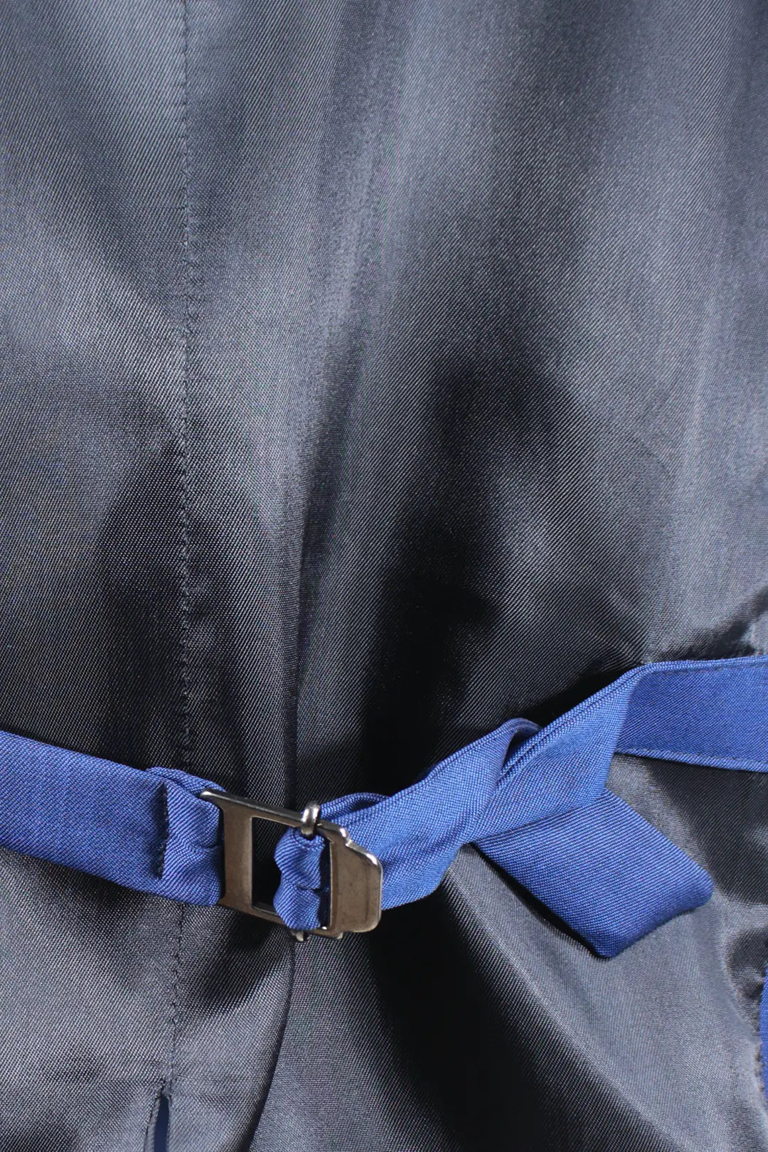 Gilet doppiopetto in lana mohair bluette cinturino