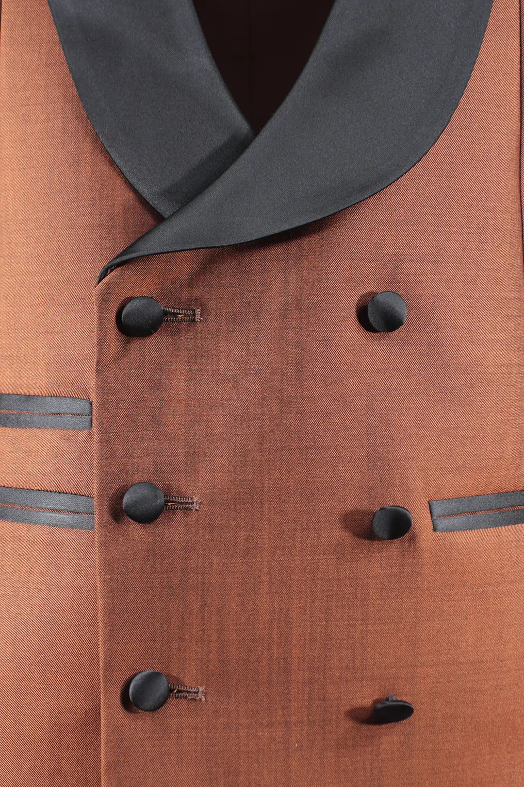 Gilet doppiopetto in lana mohair bronzo bottoni