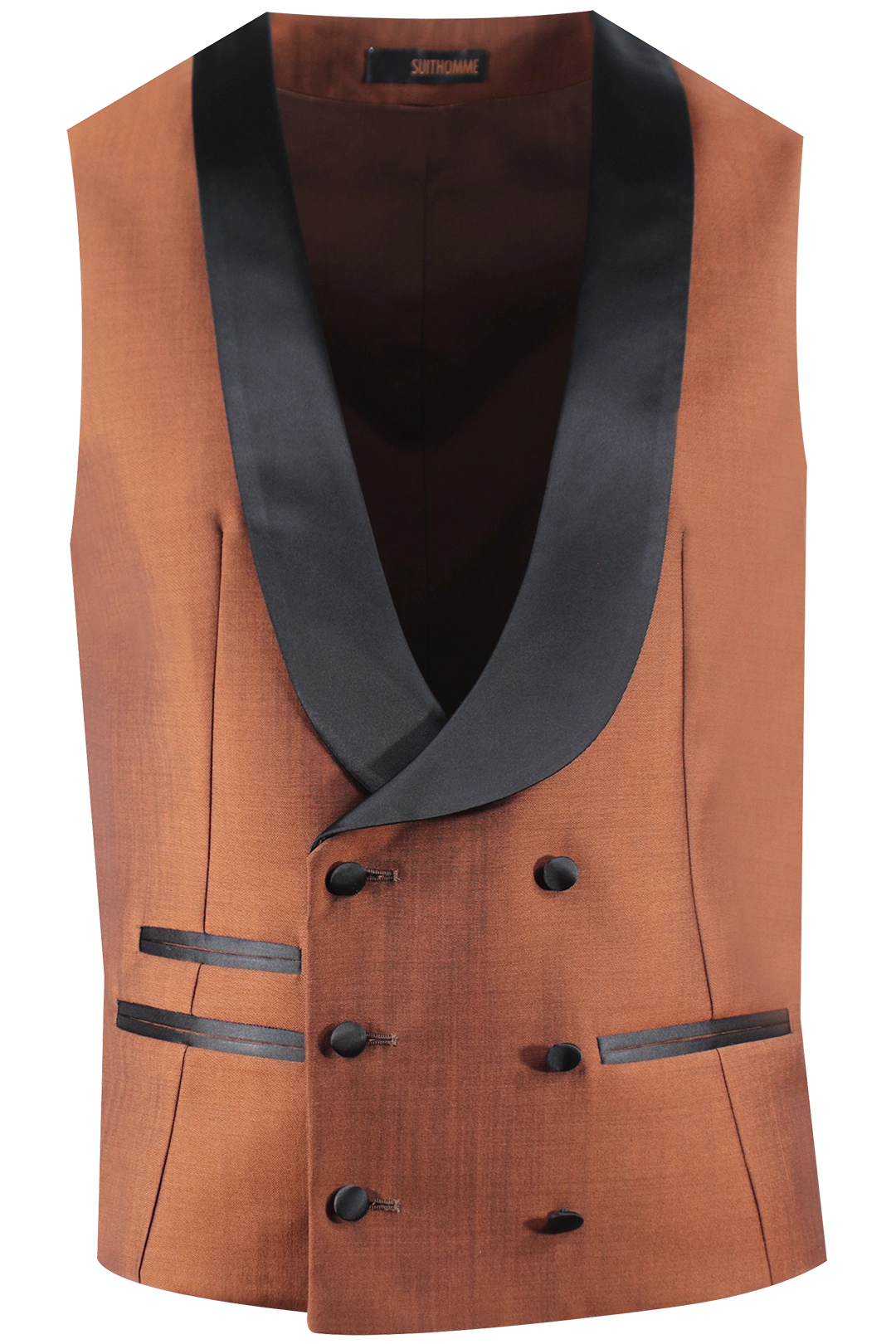 Gilet doppiopetto in lana mohair bronzo