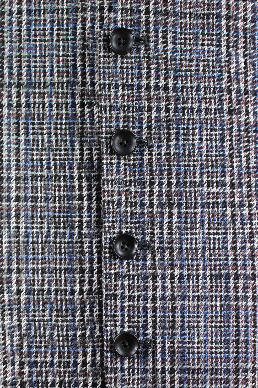 Gilet in lino e cotone a quadri bottoni