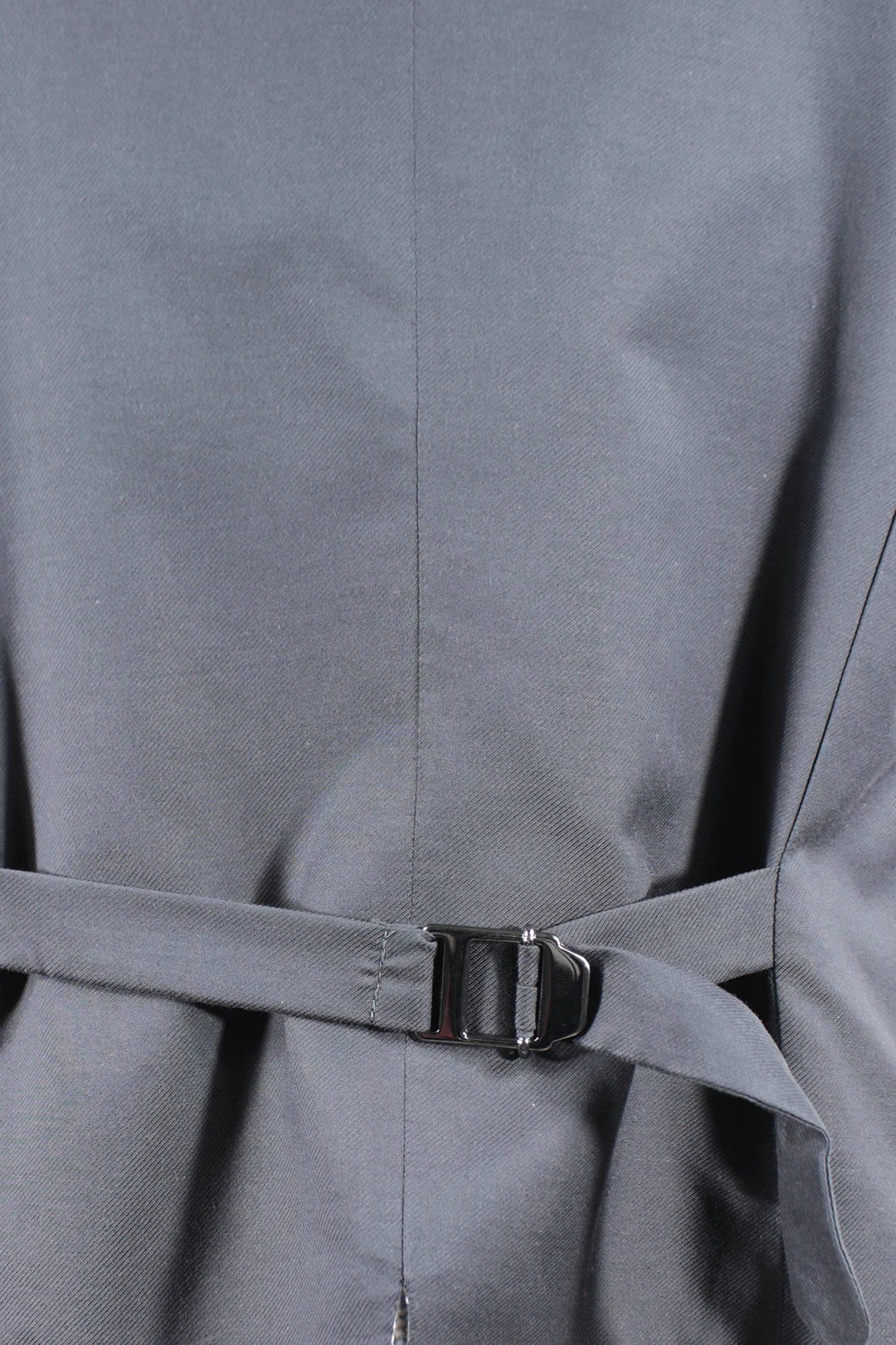 Gilet in lino e cotone a quadri cinturino