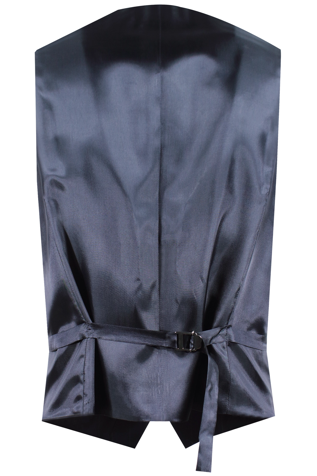 Gilet in pura lana blu gessata retro