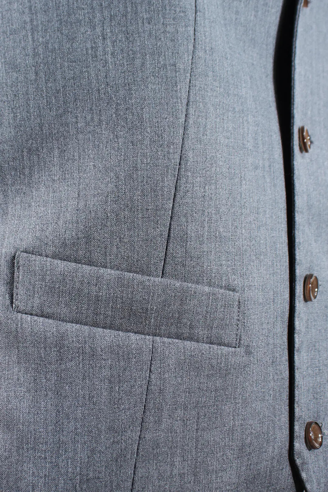 Gilet in pura lana grigia tasca