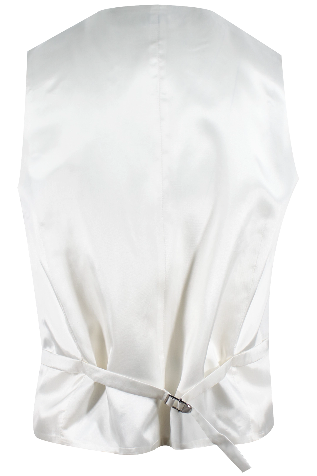 Gilet in lana seersucker panna a righe retro