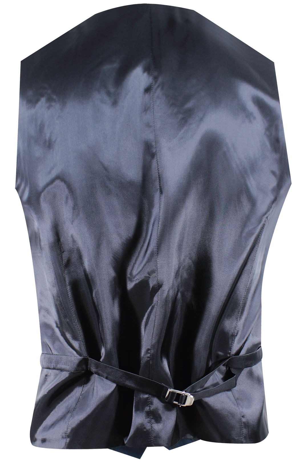 Gilet in lana, seta e lino blu a quadri retro