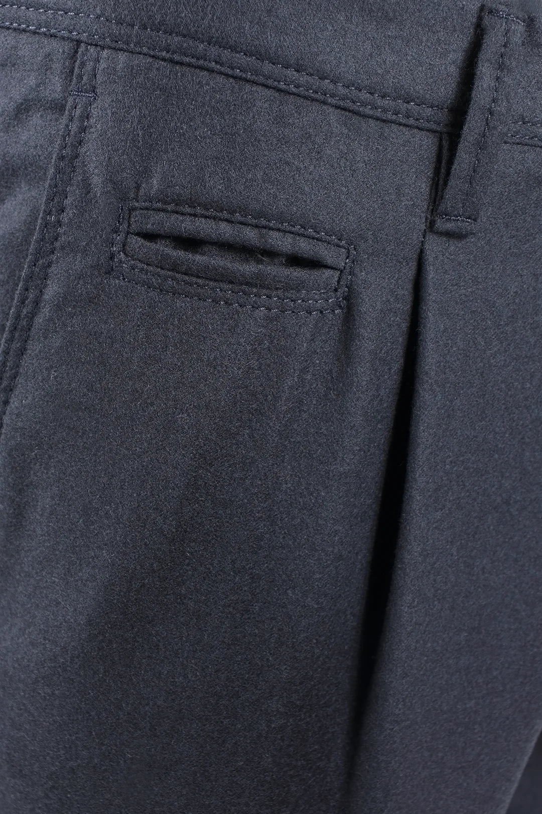 Pantalone cargo in lana blu taschino