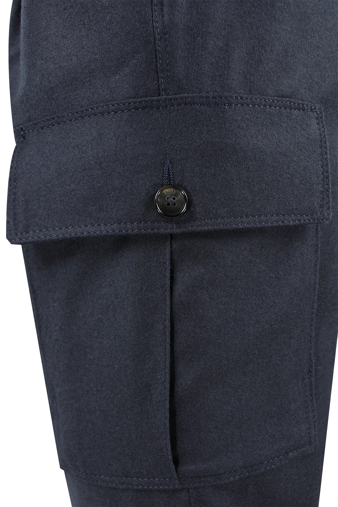 Pantalone cargo in lana blu tascone