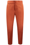 Pantalone con cinta sartoriale in cotone color coccio