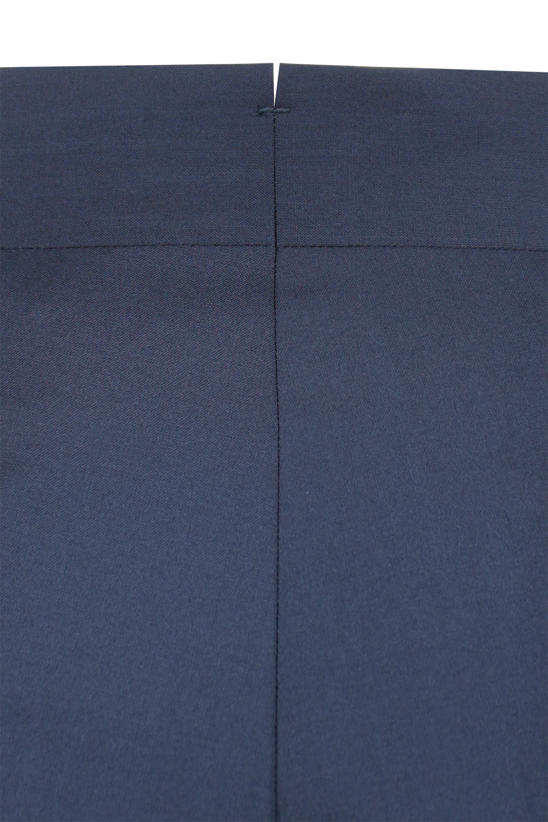 Pantalone con cinta e fibbie laterali in lana blu tessuto