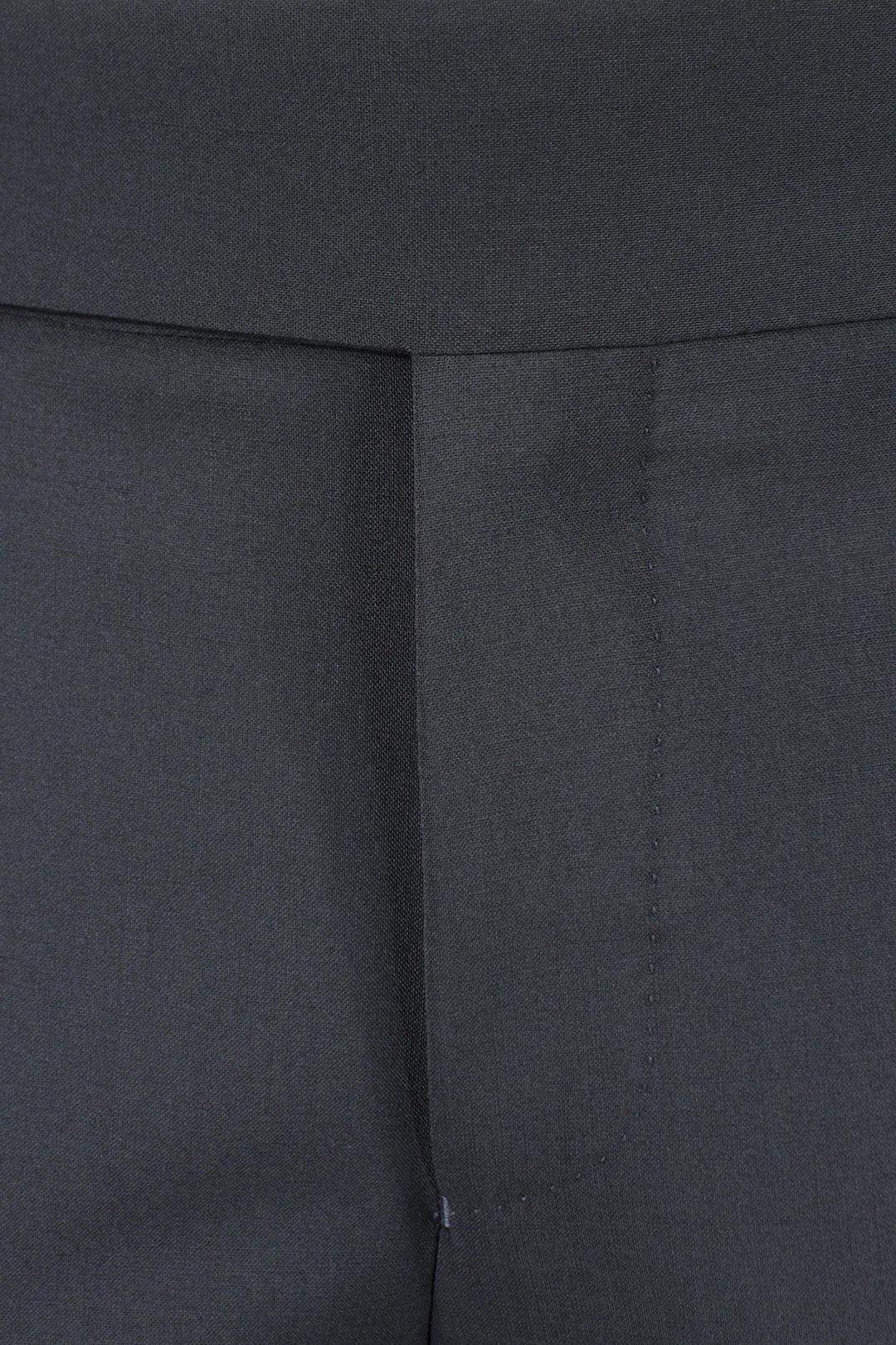 Pantalone con cinta e fibbie laterali in lana nera patta