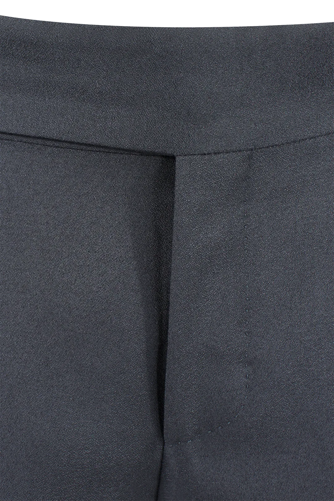 Pantalone con cinta sartoriale in crêpe di lana nera patta