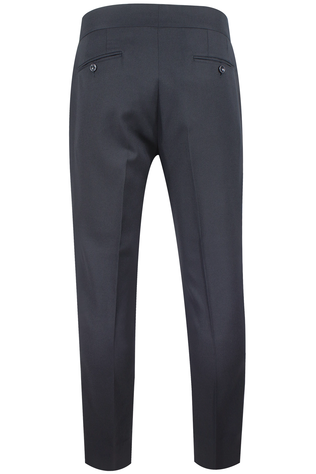 Pantalone con cinta sartoriale in crêpe di lana nera retro