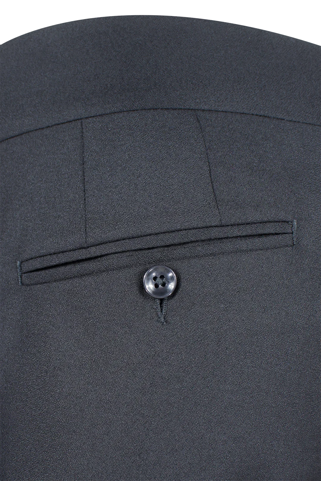 Pantalone con cinta sartoriale in crêpe di lana nera tasca